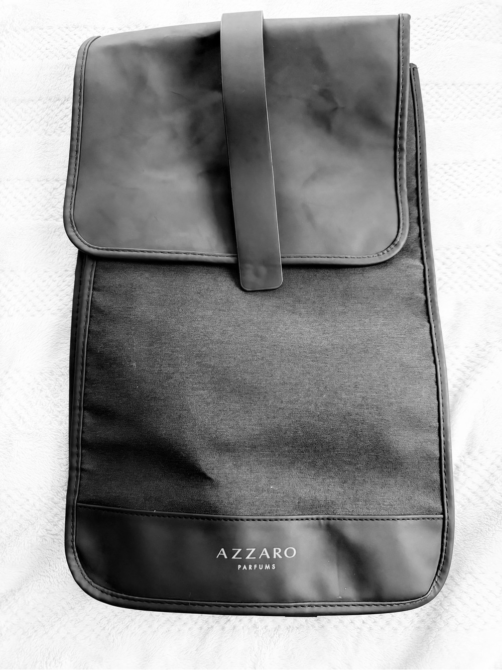 Azzaro Men's Black Backpack with Front Flap